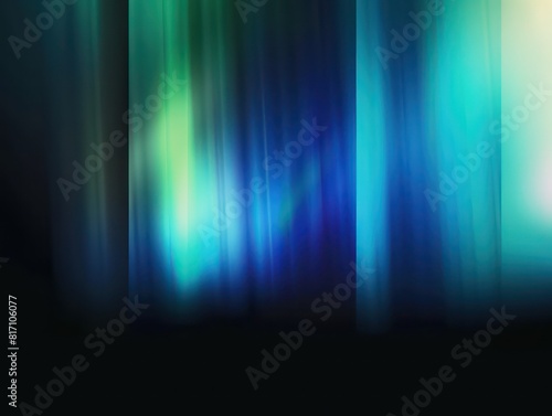 wallpaper of a abstract green, blue blurred stripes and light azure with a dark background