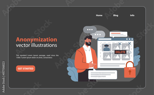 Anonymization concept. Flat vector illustration