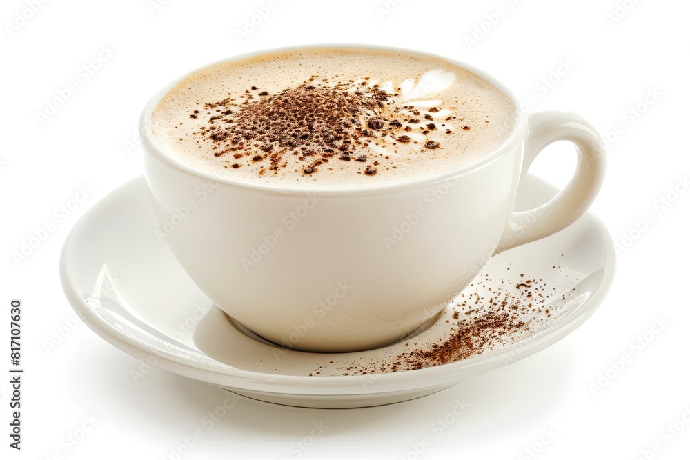 Cup of cappuccino coffee isolated on white background Cup of cappuccino coffee isolated on white background