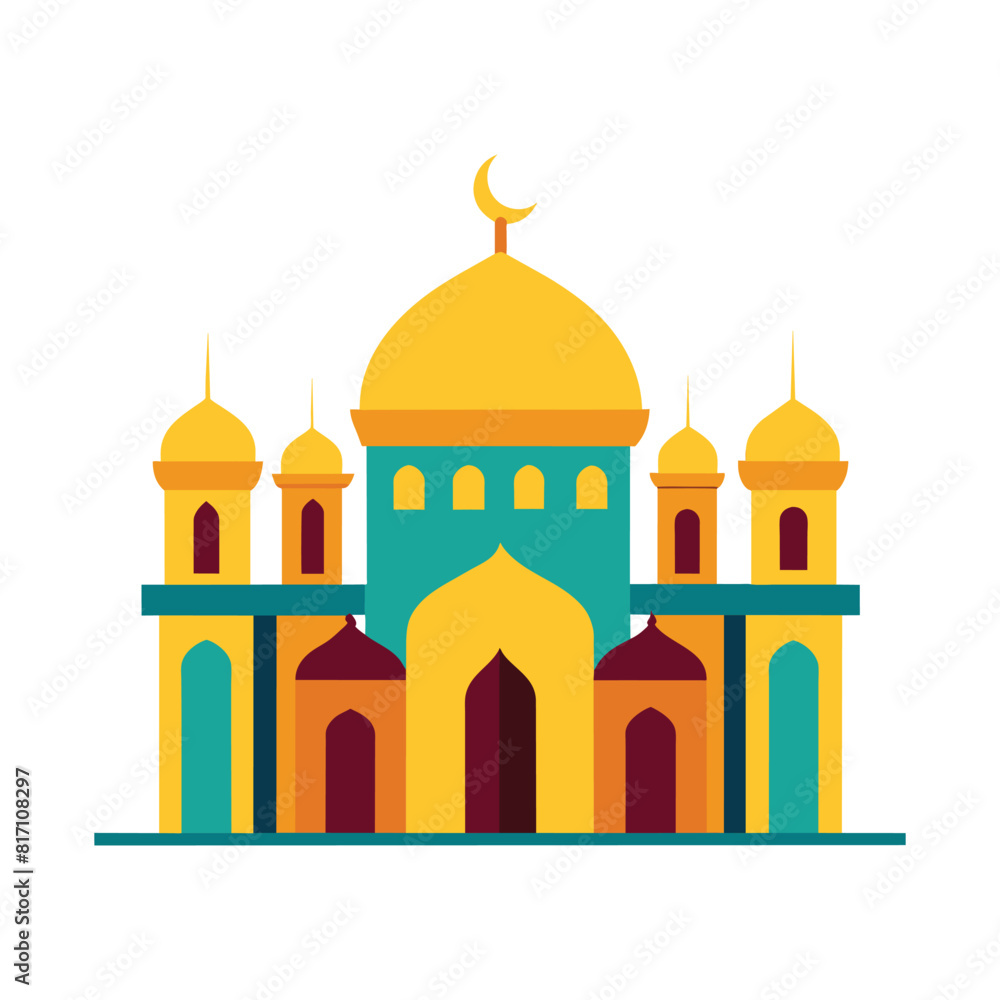 Mosque Vector Eid Mubarak Mosque