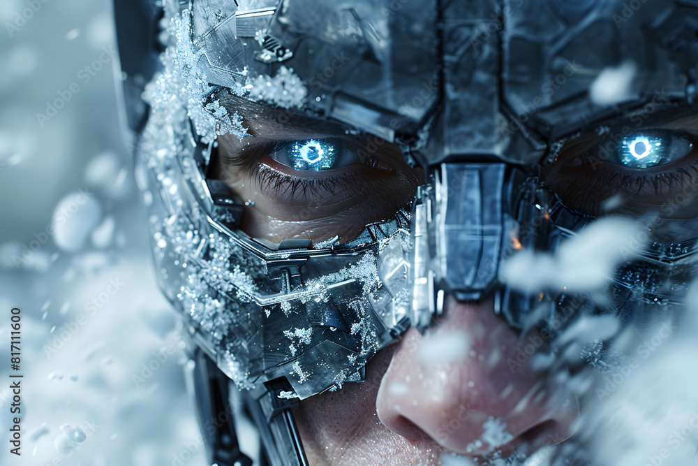 person in the snow,have blue eye and wear a helmet person in the snow,have blue eye and wear a helmet