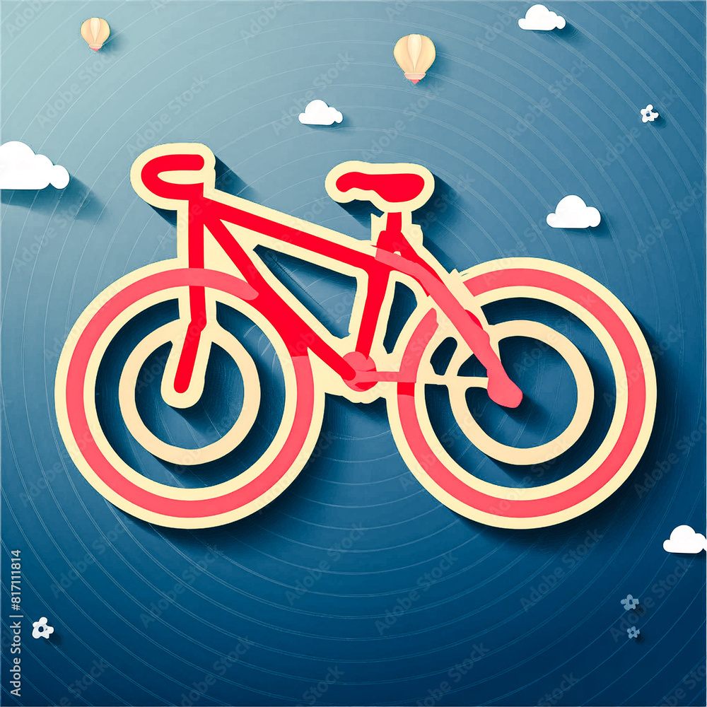 Fototapeta premium Bicycle illustration with abstract background