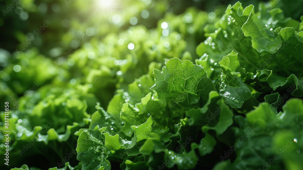 A detailed look at a vibrant green leafy vegetable, specifically lettuce, showcasing its texture and color. The video captures the intricate patterns and shades of green in the vegetable up close