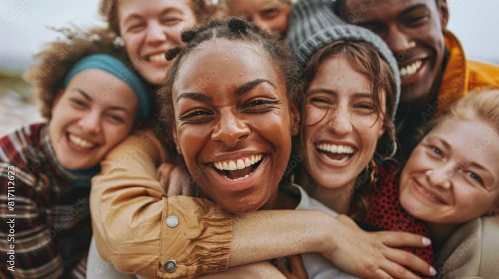 group of friends of different ethnicities happy group of friends of different ethnicities happy