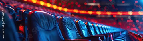 VIP lounge at a major sports event, close up on plush seats and exclusive access badges, elite sports fans theme, futuristic, Multilayer, crowded stadium.