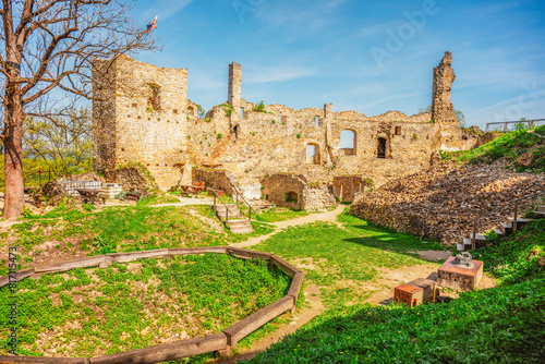 Slovakia landscape ruin of castle of Povazsky castle, near povazska bystrica in Slovakia photo