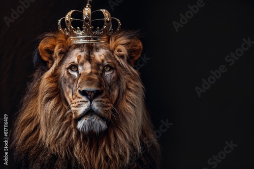A Lion With A Crown On Its Head Lion Of Judah Exuding Strength And Power