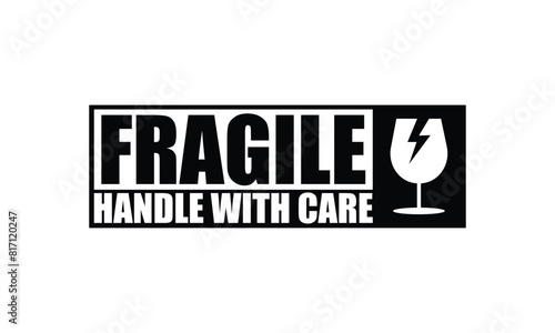 Fragile handle with care sticker label transparent png