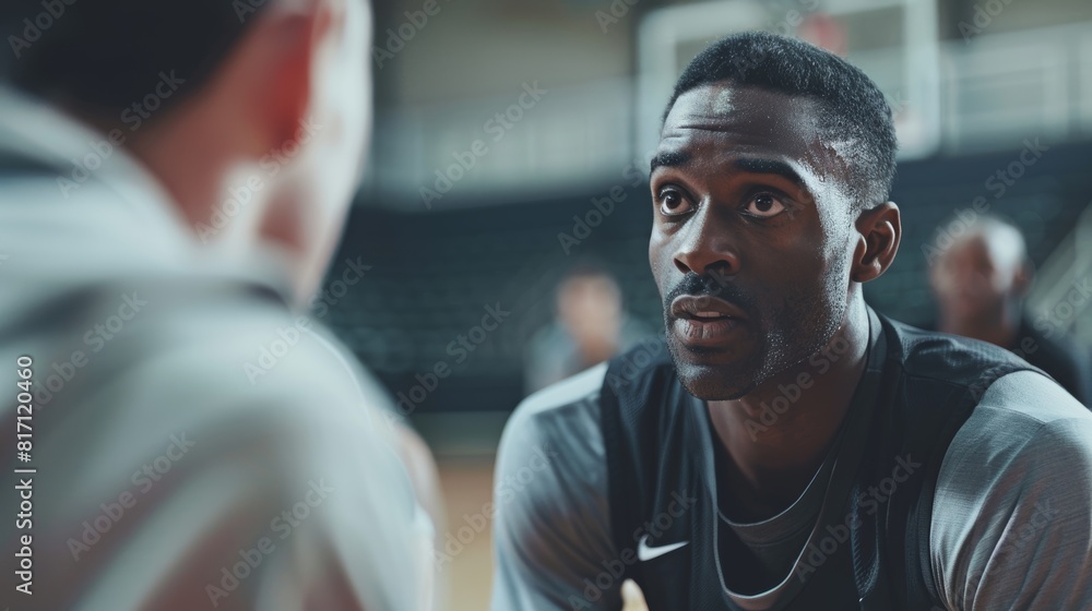 Sports Psychologist Consulting with Basketball Player on Performance Anxiety
