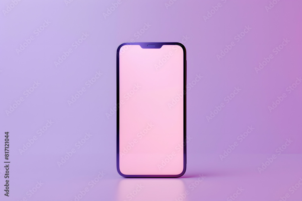 A vibrant mockup of a blank mobile app screen on a solid white background A vibrant mockup of a blank mobile app screen on a solid white background