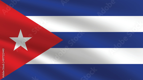 National flag of Cuba. Cuba Flag. Waving Cuba flag.
