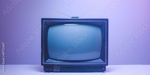 Vintage Box-Style Analog TV with Classic Antennas. Concept Retro Electronics, Vintage Decor, Nostalgic Technology