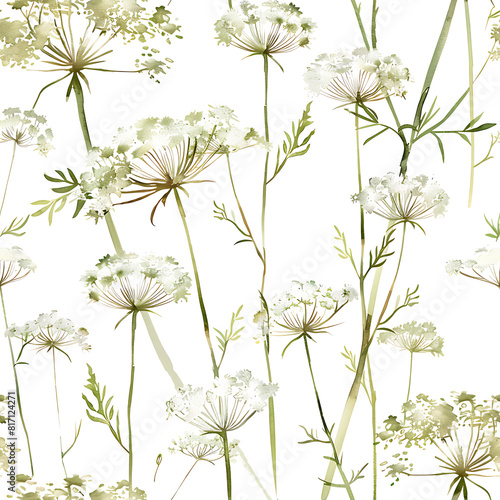 Queen Annes Lace Seamless Tile Background