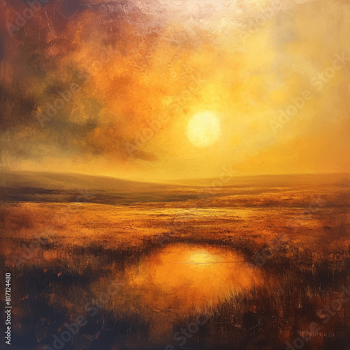 sunset over the river