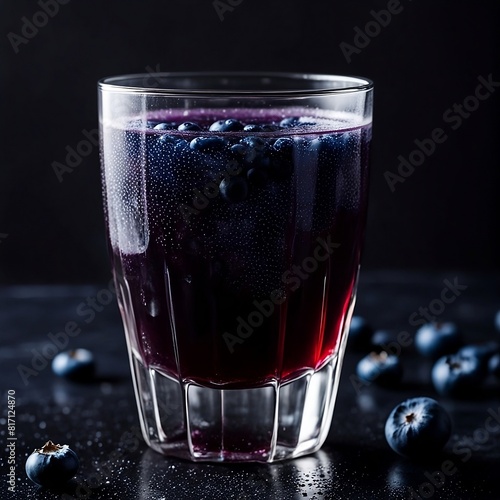 Cold BlueBerry Juice in Glass (Digital) Digital Asset photo