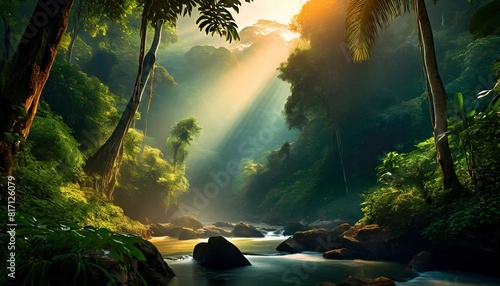 tropical forest in the morning