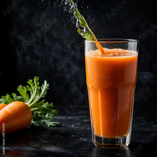 Carrot juice in Glass with garnish (Digital) Digital Asset photo
