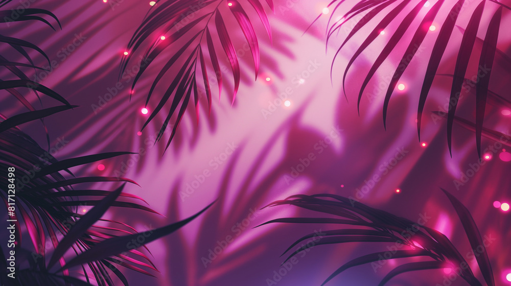 Palm leaves on pink background Palm leaves on pink background