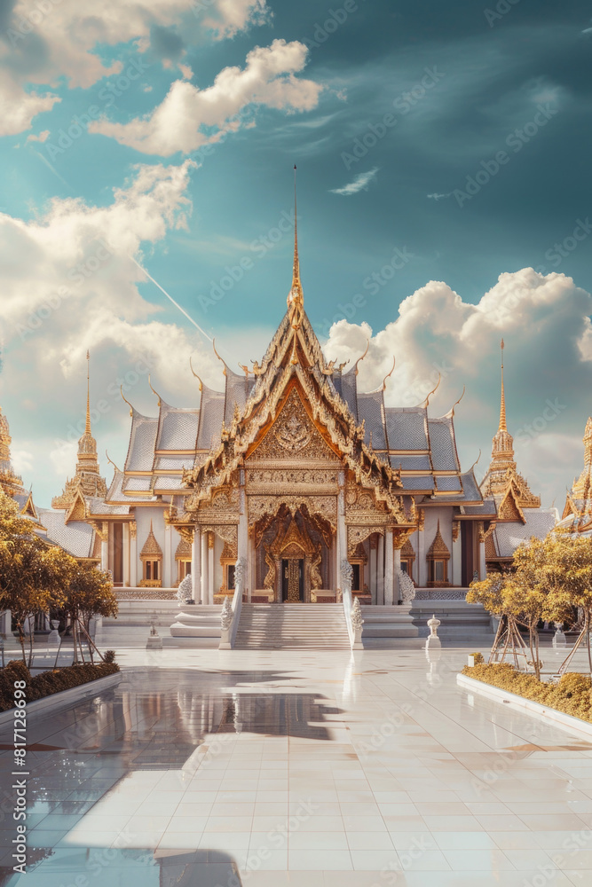Fototapeta premium Temple City might not have them, but travel to Bangkok to explore the grand, golden architecture and Buddhist culture of Thailand's ancient wats