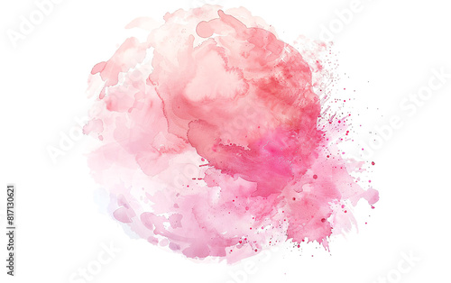 watercolor splashes forming a pink and yellow cloud shape on a transparent background for creative design projects 