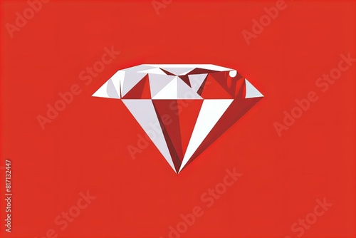 A red and white diamond on a red background photo