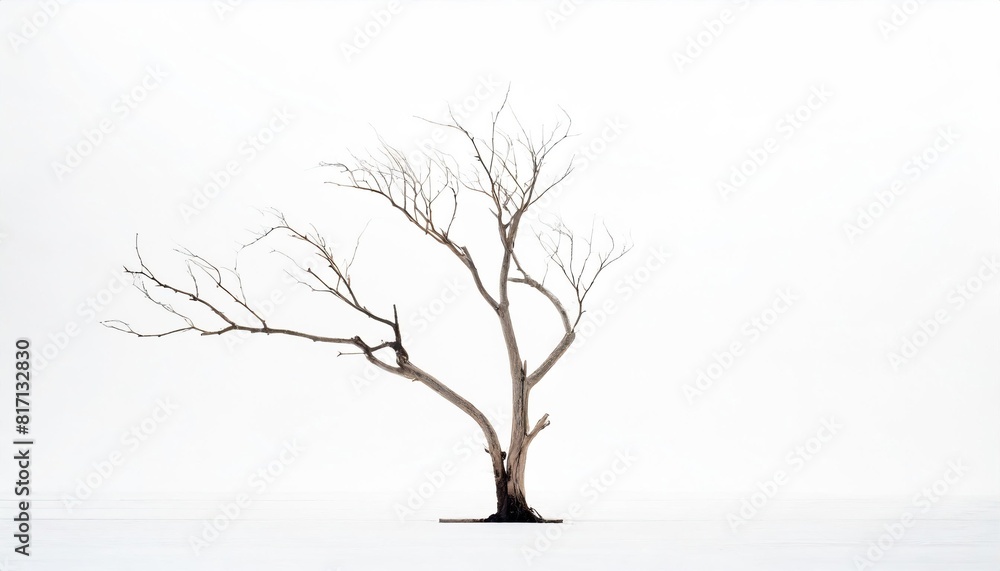 Obraz premium Isolated dead tree on white background