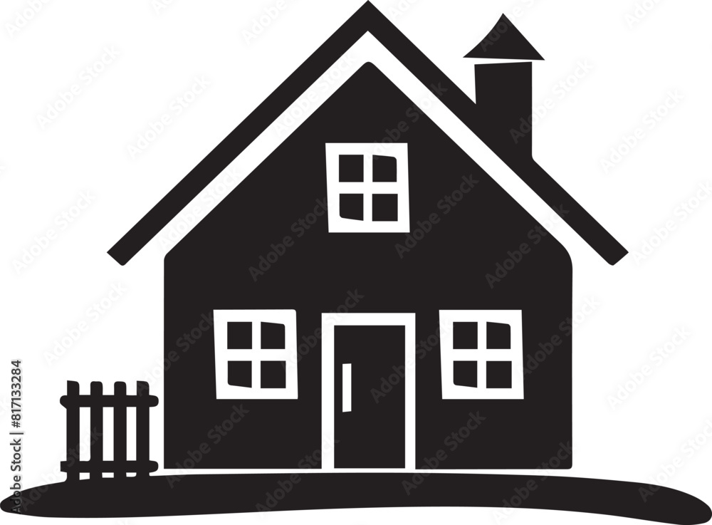 Fototapeta premium Home icons black and white 