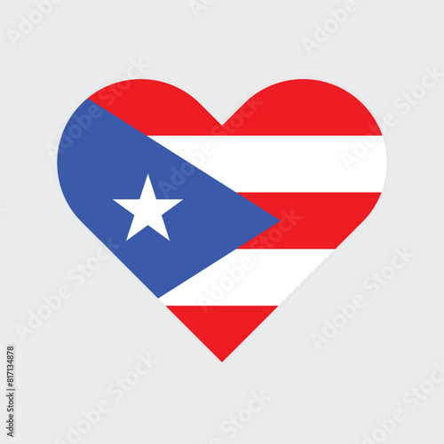 Free Download National flag of Puerto Rico. Puerto Rico Flag. Puerto Rico Heart flag. 
 - GFXLoad