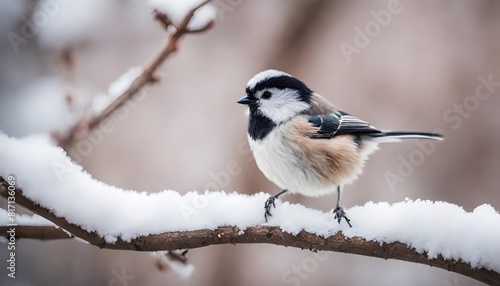 black capped cardinal on branch