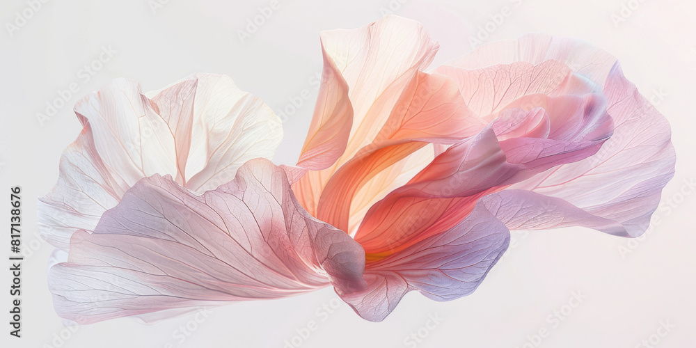 Soft Shades of Pink and Peach in a Delicate Flower Petal Design