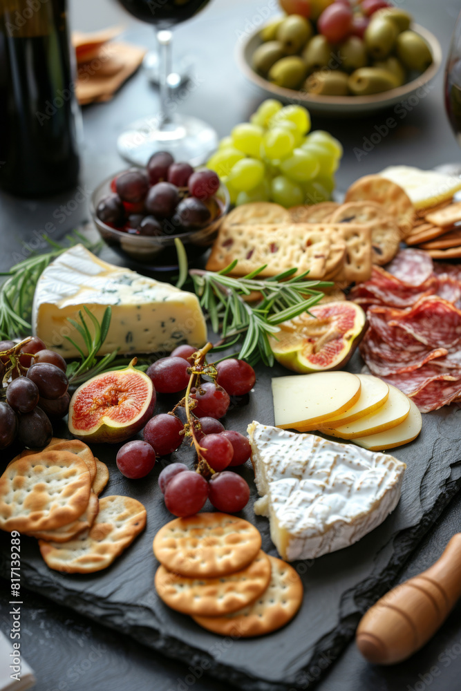 Luxurious Gourmet Cheese Board with Assorted Delicacies Luxurious Gourmet Cheese Board with Assorted Delicacies