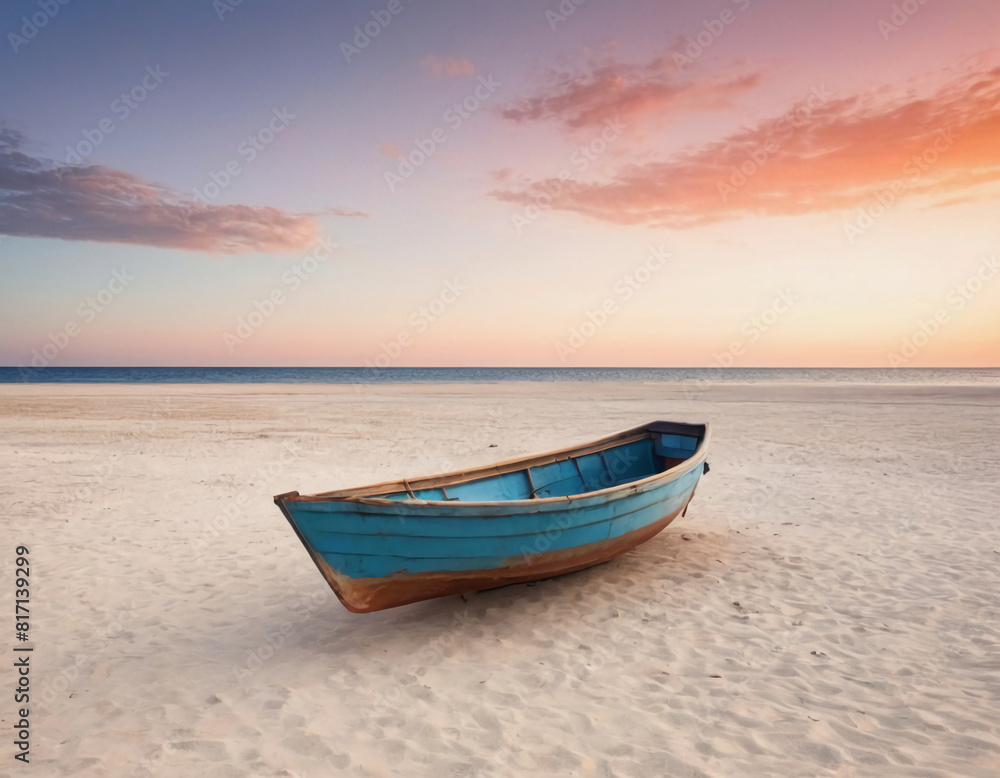 old abandoned boat at the beach