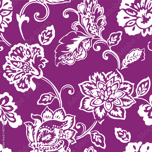 Wallpaper Mural Floral seamless pattern with big flowers and  Vector illustration. Torontodigital.ca