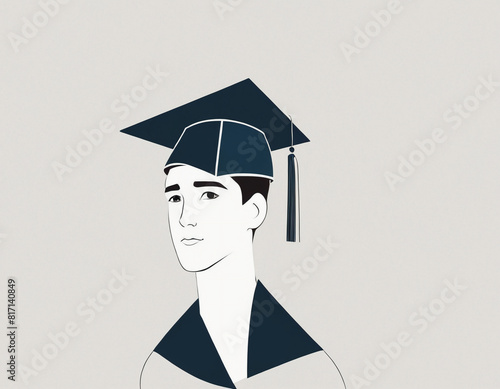 illustration of a man graduate in cap