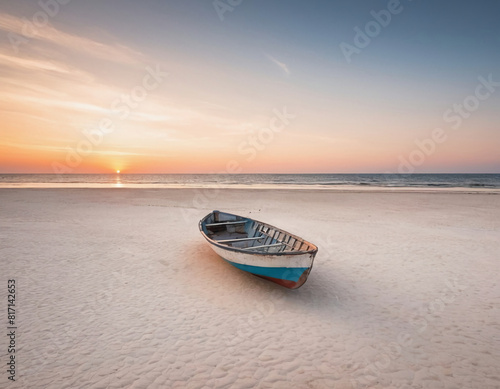 old abandoned fishing boat at the beach