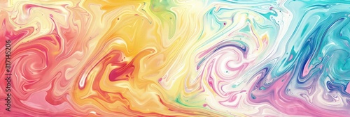 swirled marbling banner with vivid iridescent colors