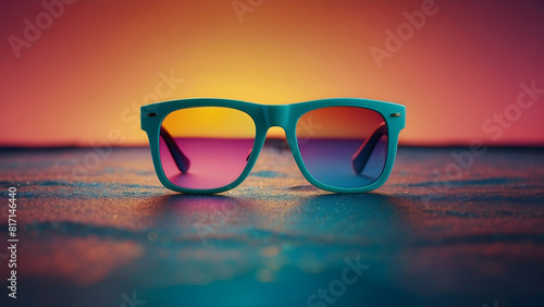 Vibrant sunglasses on colorful gradient © JohnTheArtist