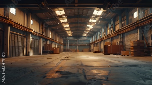 Empty factory warehouse © XtzStudio