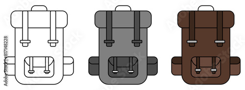 Backpacker icon on white background. Backpack icons set vector format. Idea symbols.