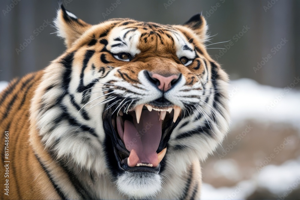'growling tiger siberian panthera grow tigris isolate cat wildlife nature felino animal mammal anger front angry safari snow winter amur striped predator wild stripes tigress wildcat carnivore big' 'growling tiger siberian panthera grow tigris isolate cat wildlife nature felino animal mammal anger front angry safari snow winter amur striped predator wild stripes tigress wildcat carnivore big'