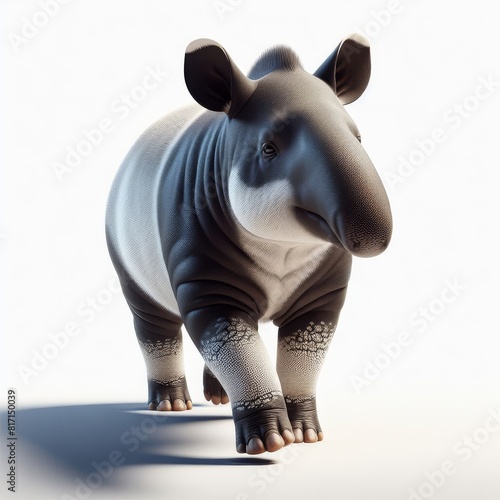 black tapir  on white