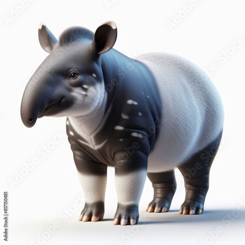 black tapir  on white