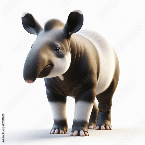 black tapir  on white