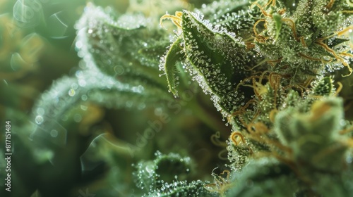 Close-Up of Lush Green Cannabis Plant Bud