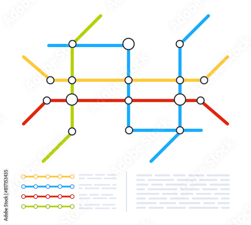 Metro subway city map. Underground transport system. Public transport