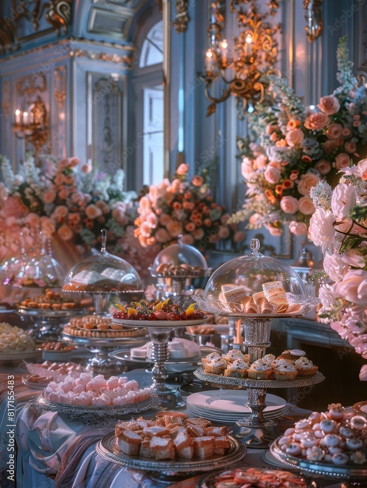 Elegant Wedding Reception A Lavish Spread of Delectable Hors doeuvres Elegant Wedding Reception A Lavish Spread of Delectable Hors doeuvres