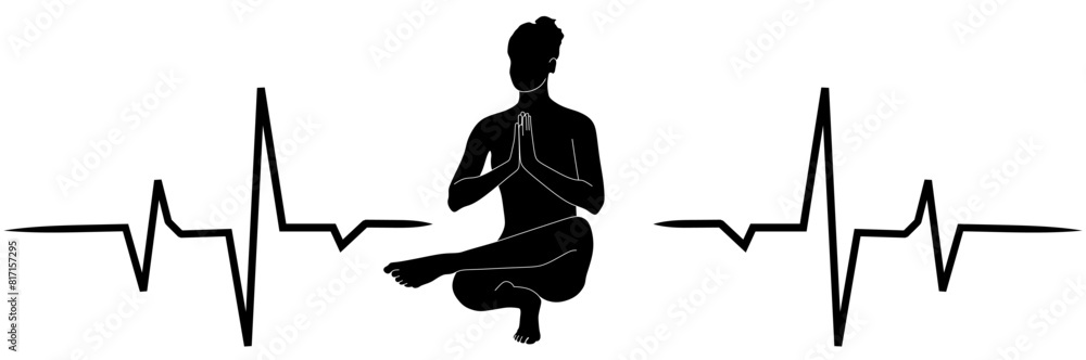 line art yoga pose
