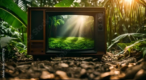 TV in the jungle. photo