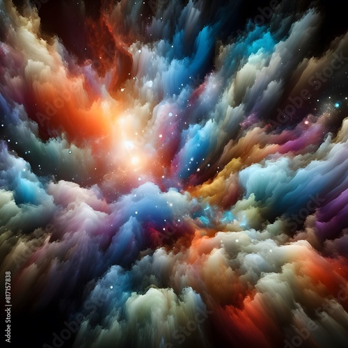 An Abstract Journey Chromatic Nebula  A Symphony of Colorful Smoke