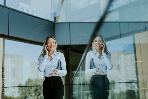 Confident businesswoman cha...